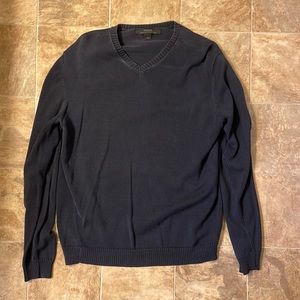 Express Navy V-neck Cotton Sweater Sz. Large